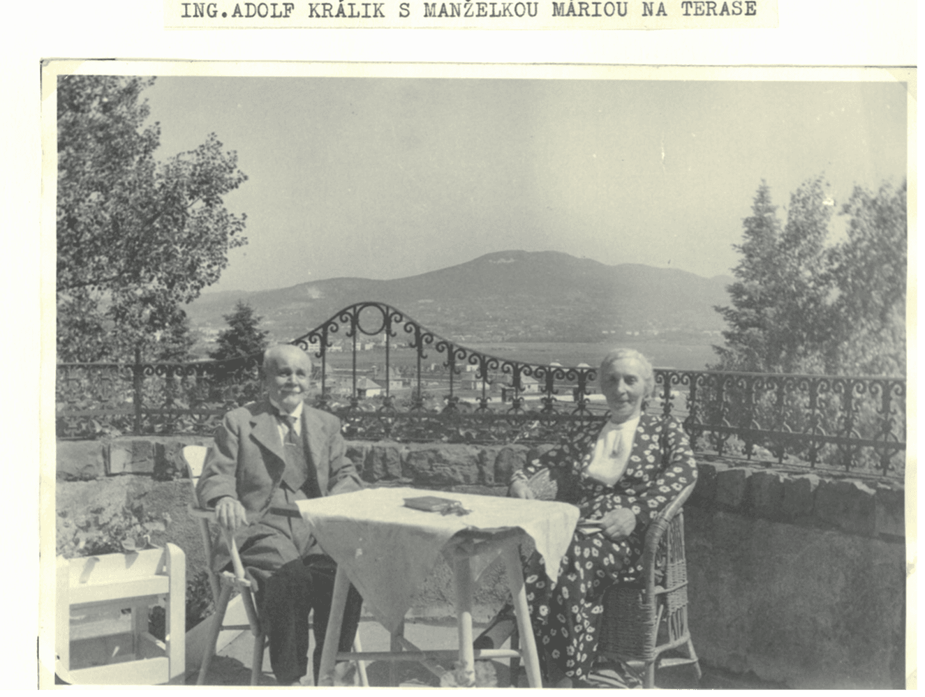 Ing. Adolf Králik with his wife Mária on the terrace